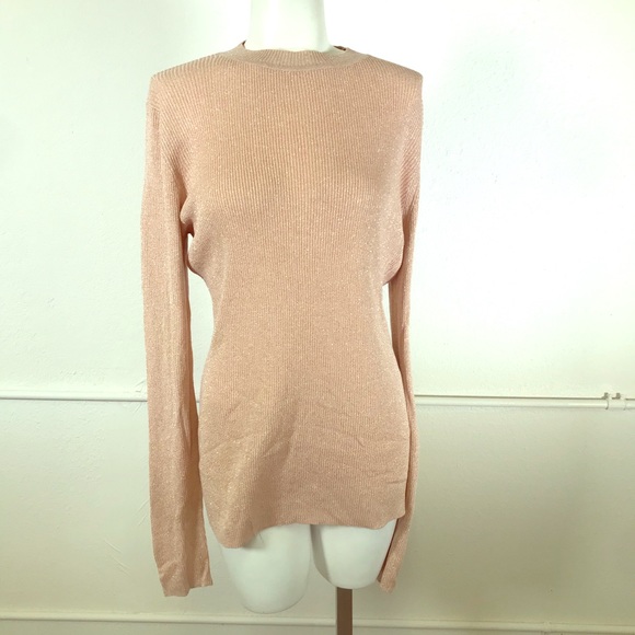 Halogen X Atlantic-Pacific Pink Metallic Sweater - Picture 1 of 8